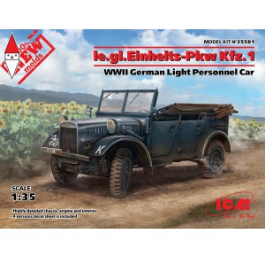 , , , ICM 1/35 LE.GL.PKW KFZ.1 WWII GERMAN LIGHT PERSONNEL CAR (NEW MOLDS)