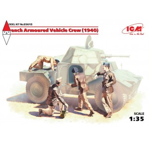 , , , ICM 1/35 FRENCH ARMOURED VEHICLE CREW (1940)      (4 FIGURES) (NEW MOLDS)