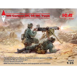 , , , ICM 1/35 WWII GERMAN MG08 MG TEAM (2 FIGURES) (NEW MOLDS)