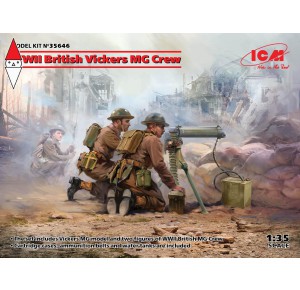 , , , ICM 1/35 WWII BRITISH VICKERS MG CREW (VICKERS MG AND 2 FIGURES) (NEW MOLDS)