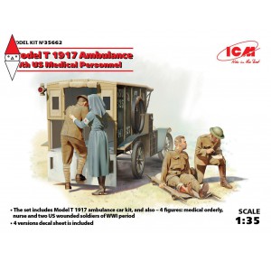 , , , ICM 1/35 MODEL T 1917 AMBULANCE WITH US MEDICAL PERSONNEL