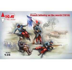 , , , ICM 1/35 FRENCH INFANTRY ON THE MARCH (1914) (4 FIGURES) (NEW MOLDS)