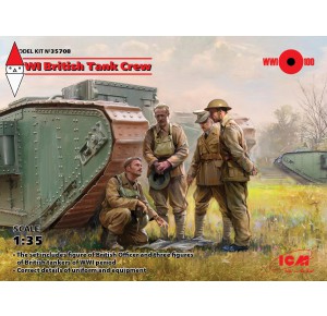 , , , ICM 1/35 WWI BRITISH TANK CREW (4 FIGURES) (NEW MOLDS)