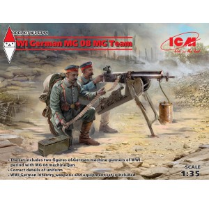 , , , ICM 1/35 WWI GERMAN MG08 MG TEAM (2 FIGURES) (NEW MOLDS)
