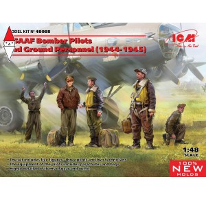, , , ICM 1/48 USAAF BOMBER PILOTS AND GROUND PERSONNEL (1944-1945) (NEW MOLDS)