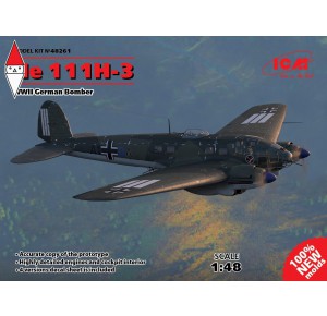 , , , ICM 1/48 HE 111H-3 WWII GERMAN BOMBER (NEW MOLDS)