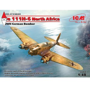 , , , ICM 1/48 HE 111H-6 NORTH AFRICA WWII GERMAN BOMBER