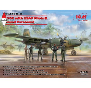 , , , ICM 1/48 B-26K WITH USAF PILOTS AND GROUND PERSONNEL