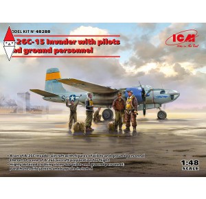 , , , ICM 1/48 A-26C-15 INVADER WITH PILOTS AND GROUND PERSONNEL
