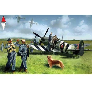 , , , ICM 1/48 SPITFIRE MK.IX WITH RAF PILOTS AND GROUND PERSONNEL