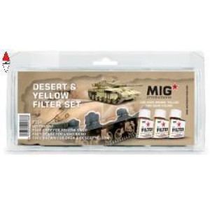 , , , SMALTO MODELLISMO MIG DESERT AND YELLOW FILTER SET