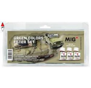 , , , SMALTO MODELLISMO MIG GREEN COLORS FILTER SET