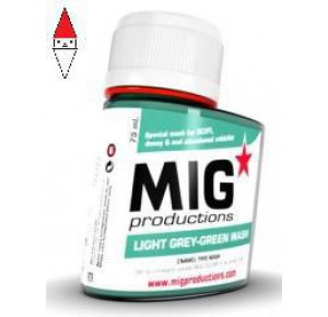 , , , SMALTO MODELLISMO MIG LIGHT GREY-GREEN WASH 75ML