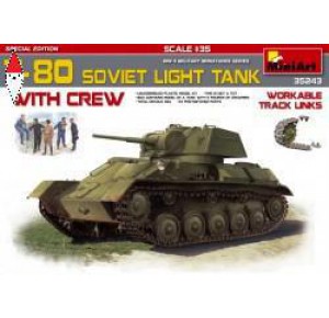, , , MINI ART 1/35 T-80 SOVIET LIGHT TANK W/CREW.SPECIAL EDITION