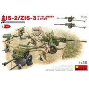 , , , MINI ART 1/35 ZIS-2/ZIS-3 WITH LIMBER  AND  CREW. 2 IN 1