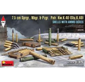 , , , MINI ART 1/35 7.5 CM SPRGR. NBGR.  AND PZGR. PATR. KW.K.40 SHELLS