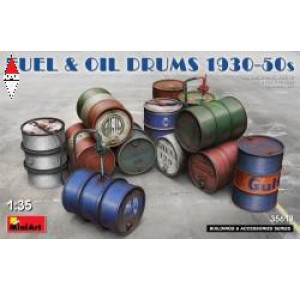 , , , MINI ART 1/35 FUEL  AND OIL DRUMS 1930-50S