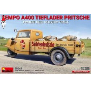 , , , MINI ART 1/35 TEMPO A400 TIEFLADER PRITSCHE 3-WHEEL BEER DELIVERY TRUCK
