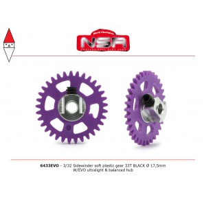 , , , NSR 3/32 SIDEW SOFT PLASTIC GEAR 33T MAGENTA D.17.5MM