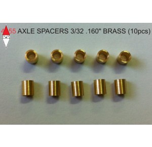 , , , NSR AXLE SPACERS 3/32 .160 BRASS (10PCS)