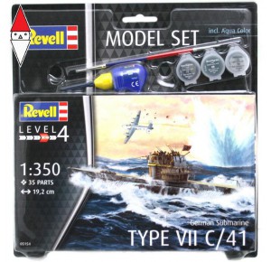 , , , REVELL 1/350 MODEL SET GERMAN SUBMARINE TYPE VII C/41