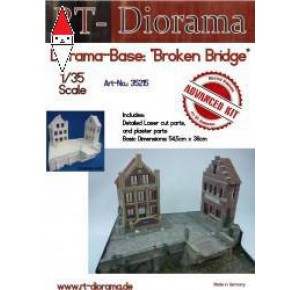 , , , RT-DIORAMA 1/35 DIORAMA-BASE:   BROCKEN BRIDGE   (STANDARD)