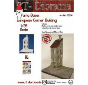 , , , RT-DIORAMA 1/35 DIORAMA BASE: EUROPEAN CORNER BUILDING (STANDARD)