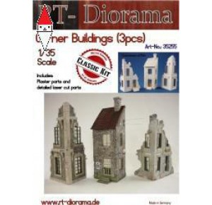 , , , RT-DIORAMA 1/35 CORNER BUILDINGS (3 PCS.) (STANDARD)