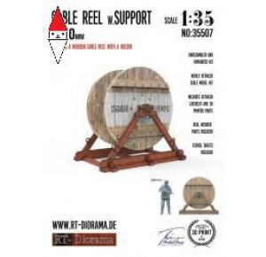 , , , RT-DIORAMA 1/35 CABLE REEL W. SUPPORT 50MM