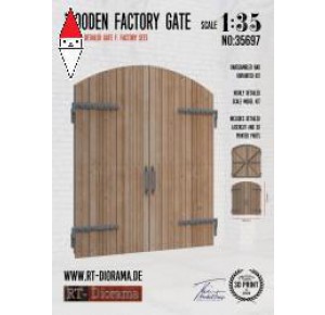 , , , RT-DIORAMA 1/35 WOODEN FACTORY GATE