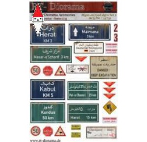 , , , RT-DIORAMA 1/35 PRINTED ACCESORIES:  AFGHANIAN ROAD SIGNS  NO.2
