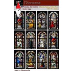 , , , RT-DIORAMA 1/35 PRINTED ACCESORIES: ROMANIC CHURCH STAINED GLASS WINDOWS NO.1