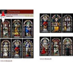 , , , RT-DIORAMA 1/35 PRINTED ACCESORIES: ROMANIC CHURCH STAINED GLASS WINDOWS NO.2
