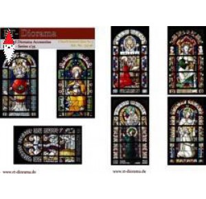 , , , RT-DIORAMA 1/35 PRINTED ACCESORIES: ROMANIC CHURCH STAINED GLASS WINDOWS NO.3