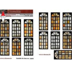 , , , RT-DIORAMA 1/35 PRINTED ACCESORIES: FACTORY GLASS WINDOWS NR.11