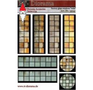 , , , RT-DIORAMA 1/35 PRINTED ACCESORIES: FACTORY GLASS WINDOWS  WIDE