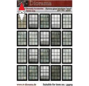 , , , RT-DIORAMA 1/35 PRINTED ACCESORIES: FACTORY GLASS WINDOWS  SMALL