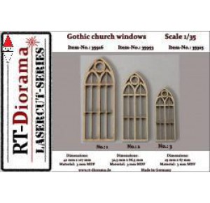 , , , RT-DIORAMA 1/35 LASERCUT: GOTHIC CHURCH WINDOWS NO.3