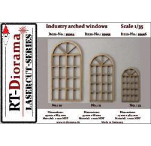 , , , RT-DIORAMA 1/35 LASERCUT: BOGENFENSTER INDUSTRIE NO.10