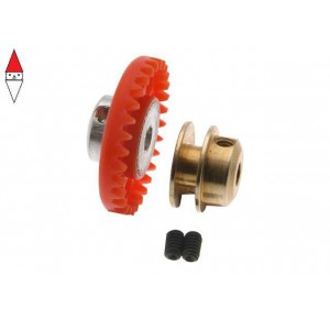 , , , SCALEAUTO NYLON CROWN GEAR 30TH. M50 WITH M2 SCREW FOR 3/32 AXLE -RED-