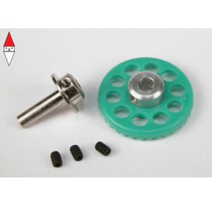 , , , SCALEAUTO NYLON CROWN GEAR 35TH. M50 WITH 2XM2 SCREWS FOR 3MM. AXLE -GREEN-