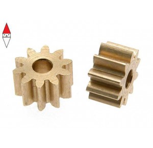 , , , SCALEAUTO BRASS PINION 10 TOOTH M50 FOR 2MM. MOTOR AXLE. DIAM. 6.35MM