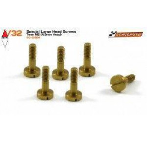 , , , SCALEAUTO SPECIAL LARGE HEAD SCREWS FOR SUSPENSION 7MM  4.3MM HEAD M2