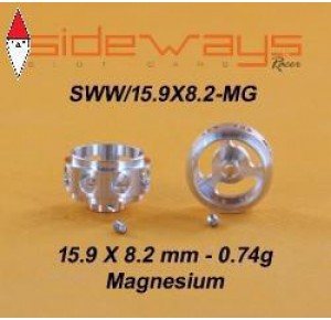 , , , SIDEWAYS LIGHTENED MAGNESIUM WHEEL 15.9X8.2MM 0.72G - 2.38MM AXLE