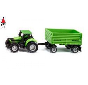 , , , SIKU DEUTZ-FAHR WITH FORTUNA 4-WHEEL-TRAILER