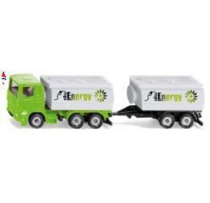 , , , SIKU 1/87 TRUCK WITH TANK TRUCK SUPERSTRUCTURE AND TRAILER