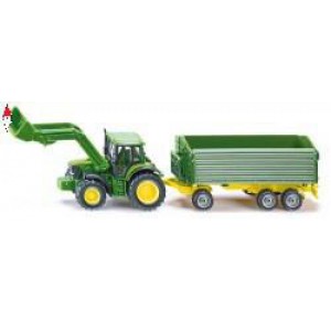 , , , SIKU 1/87 JOHN DEERE WITH FRONT LOADER AND TRAILER