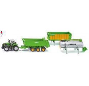 , , , SIKU 1/87 DEUTZ-FAHR WITH JOSKIN TRAILER SET