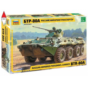 , , , ZVEZDA 1/35 BTR-80A RUSSIAN ARMORED PERSONNEL CARRIER
