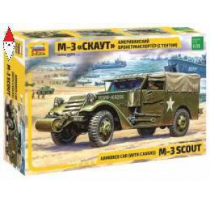 , , , ZVEZDA 1/35 M-3 SCOUT ARMORED CAR WITH CANVAS